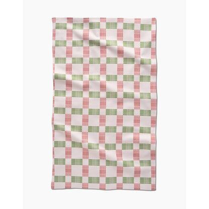 Be Merry Plaid Geometry Tea Towel