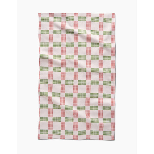 Be Merry Plaid Geometry Tea Towel