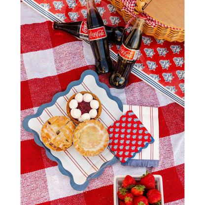 Red Striped Paper Dinner Napkin