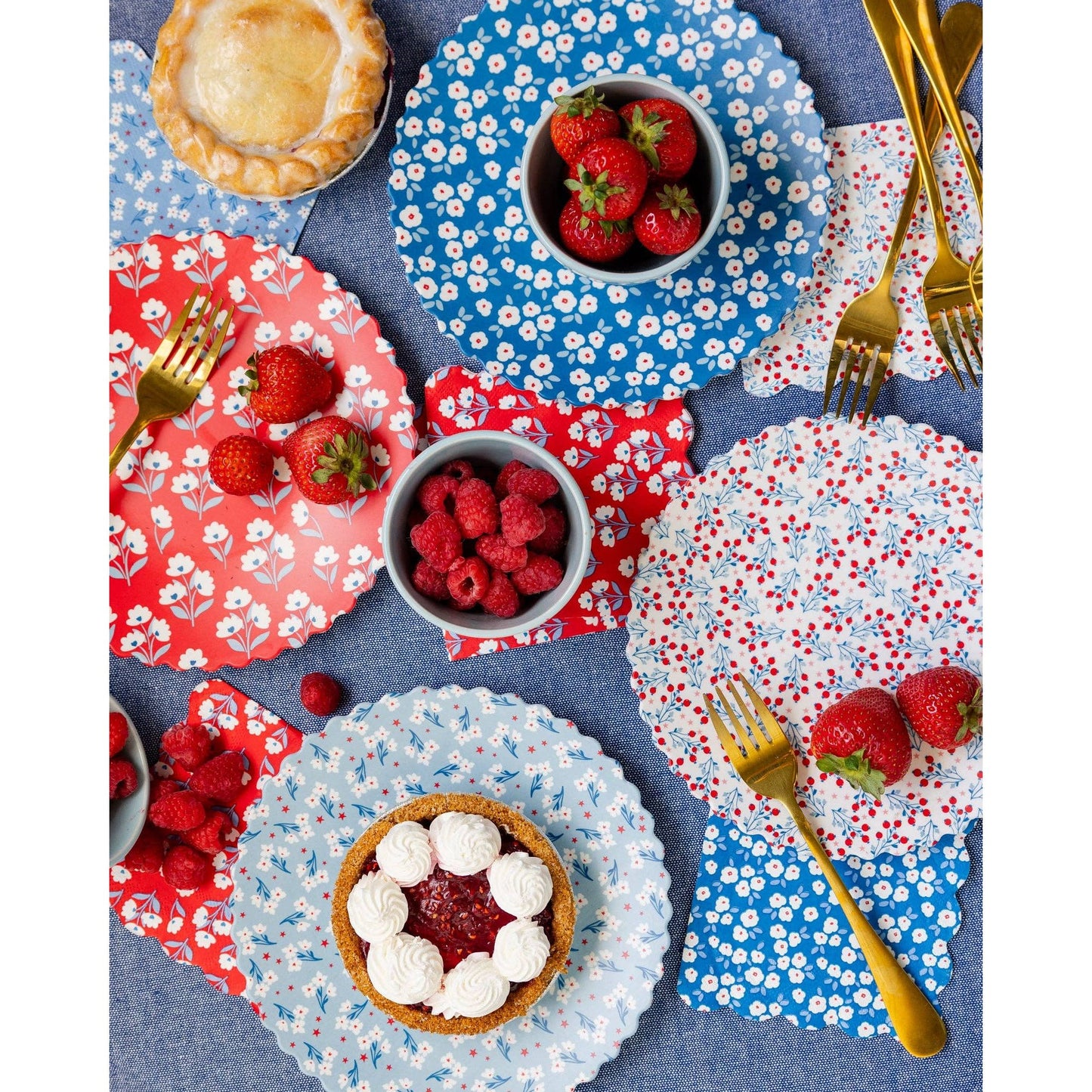 Floral Bamboo Patriotic Plate