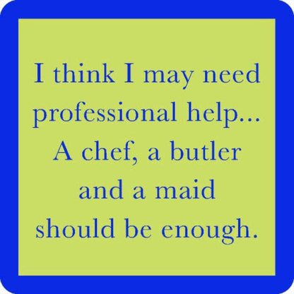 Professional Help Coaster | Funny Party Gift | Home Bar Decor