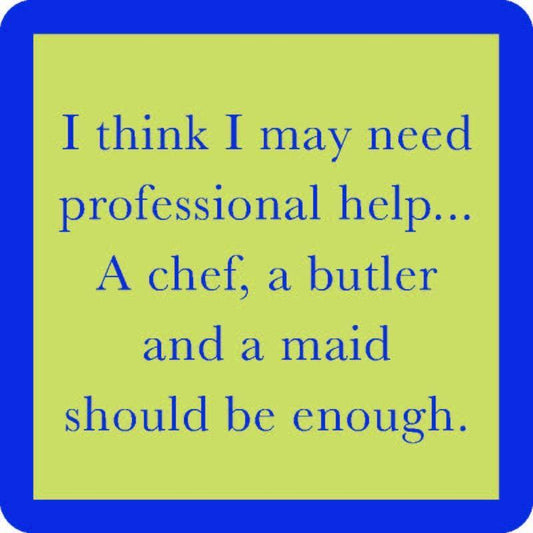 Professional Help Coaster | Funny Party Gift | Home Bar Decor