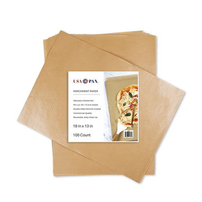 USA Pan Natural Unbleached Parchment Paper Sheets (100 Count