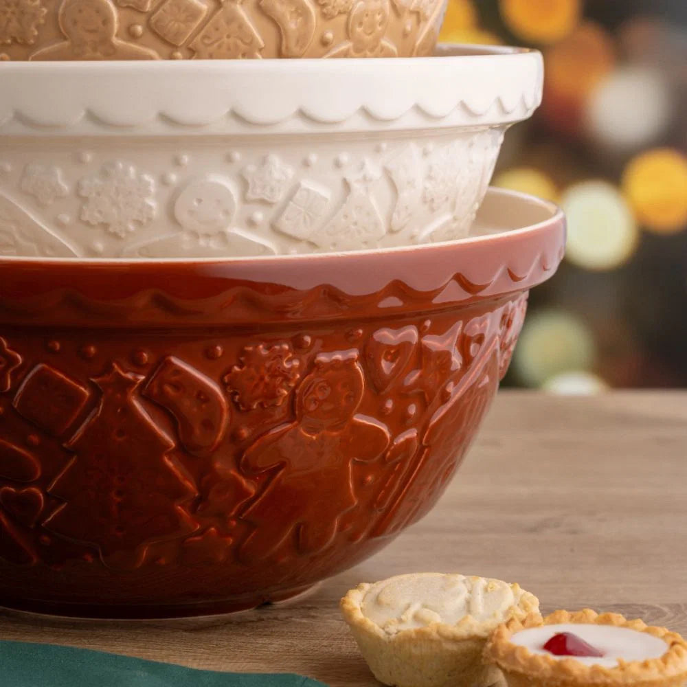 Mason Cash Seasonal Gingerbread Lane Size 18 Cream Mixing Bowl (2.85 Qt)