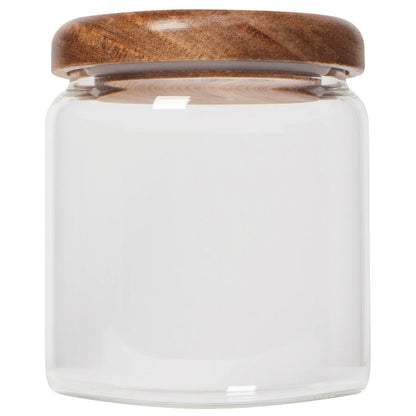 Acacia Wood Small Glass Jar - 20 oz