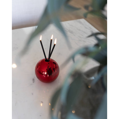 Neva Vase, Red Metallic Candle Holder