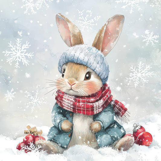 Winter Bunny Cocktail Napkins