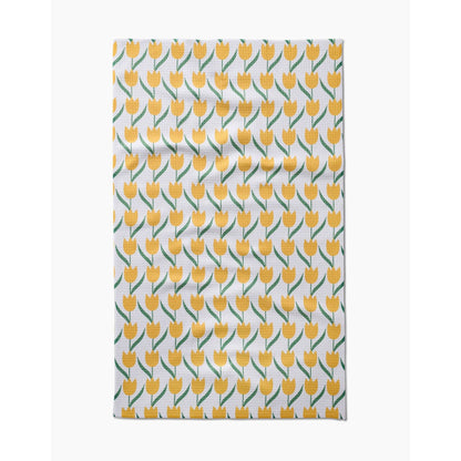 Tulip Flowers Geometry Tea Towel
