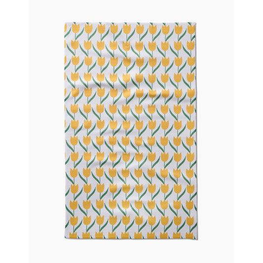 Tulip Flowers Geometry Tea Towel