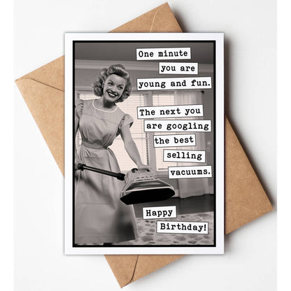 Googling Vacuums Funny Birthday Greeting Cards