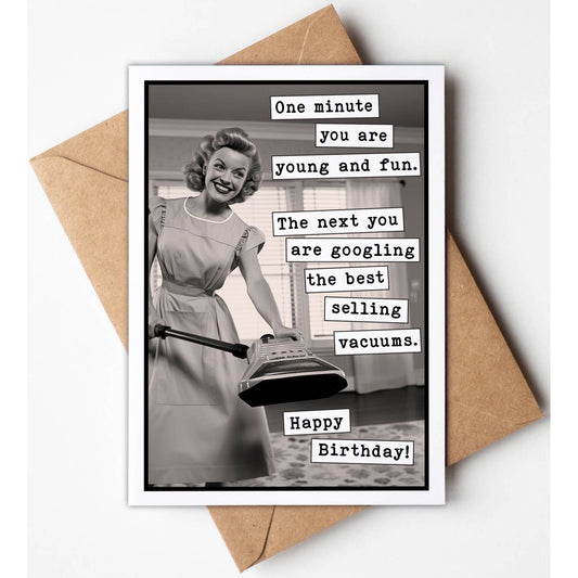 Googling Vacuums Funny Birthday Greeting Cards
