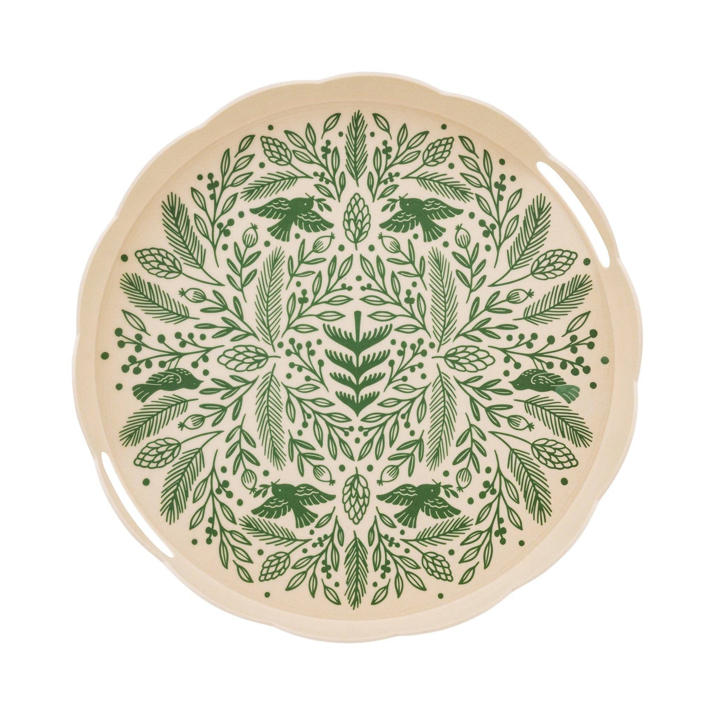 Woodland Christmas Bamboo Tray - Round