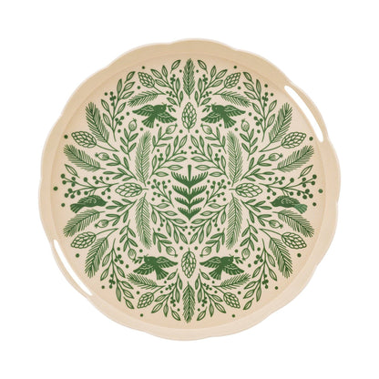Woodland Christmas Bamboo Tray - Round