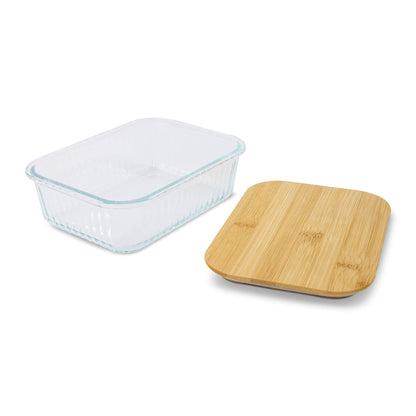 Ribbed Glass Storage Container