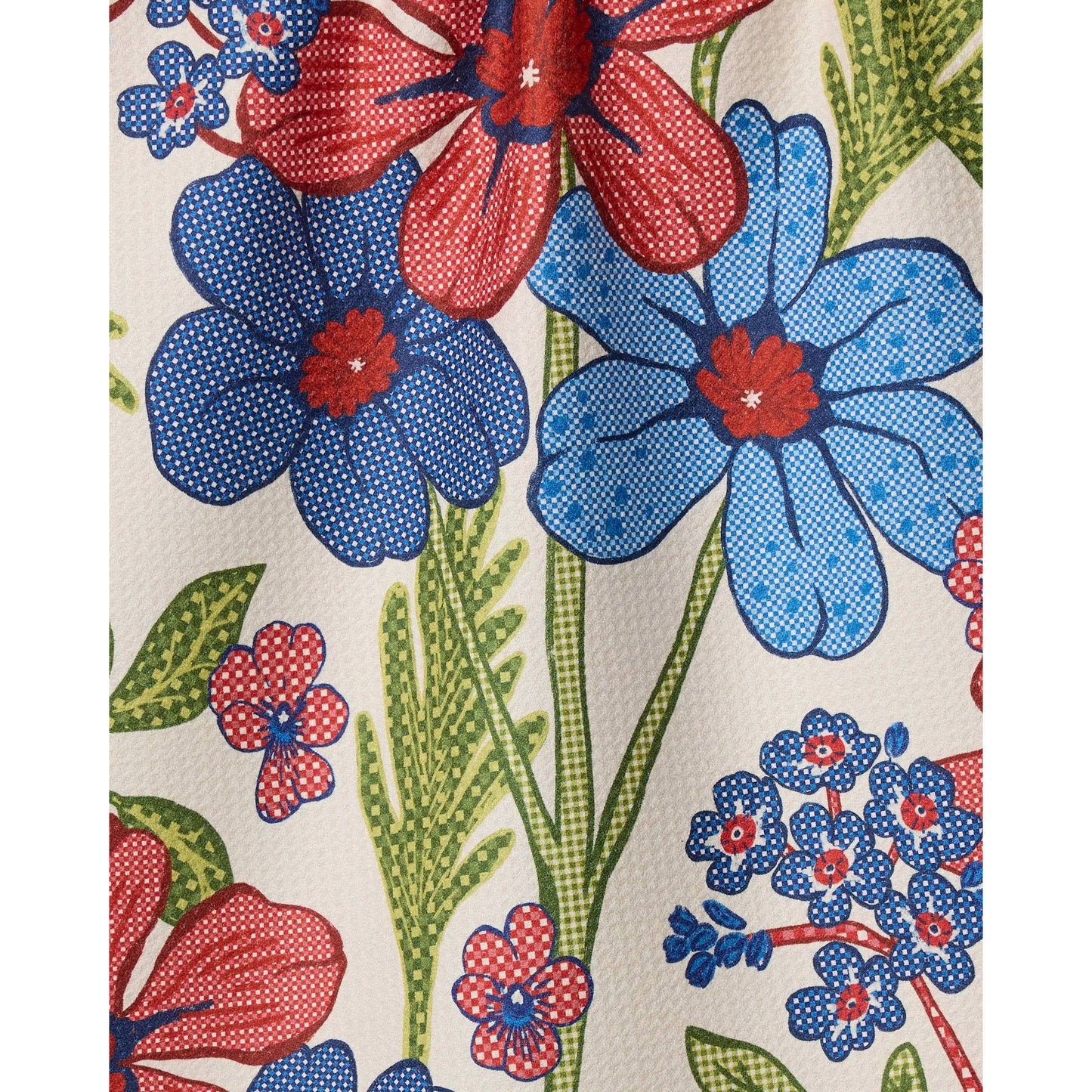 Plaid Floral Tea Towel