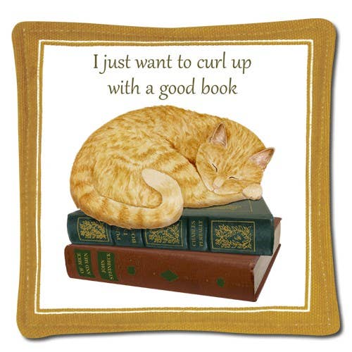 Cat On Books Single Spiced Mug Mat