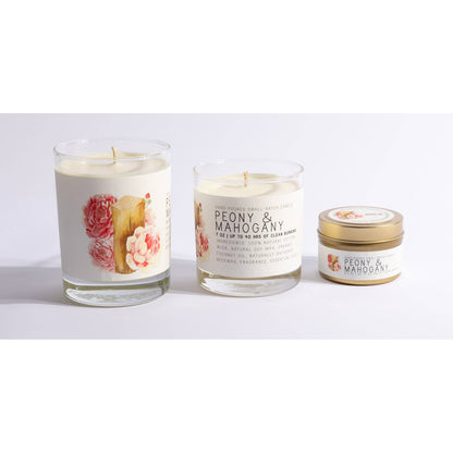 Peony & Mahogany - Medium Glass - Just Bee Candle