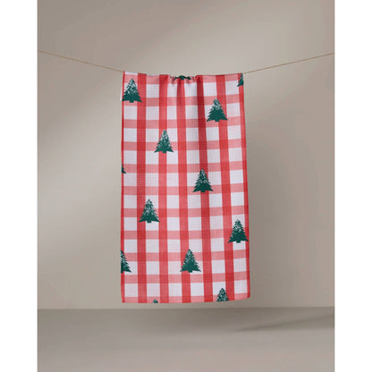 Christmas Pines Geometry Bar Towel