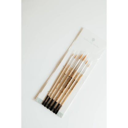 Round Tip Watercolor Brush Set -- 6 piece