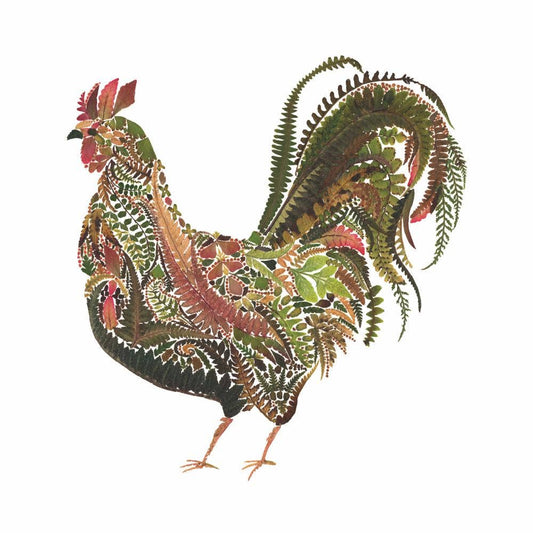 Green Rooster Paper Napkin