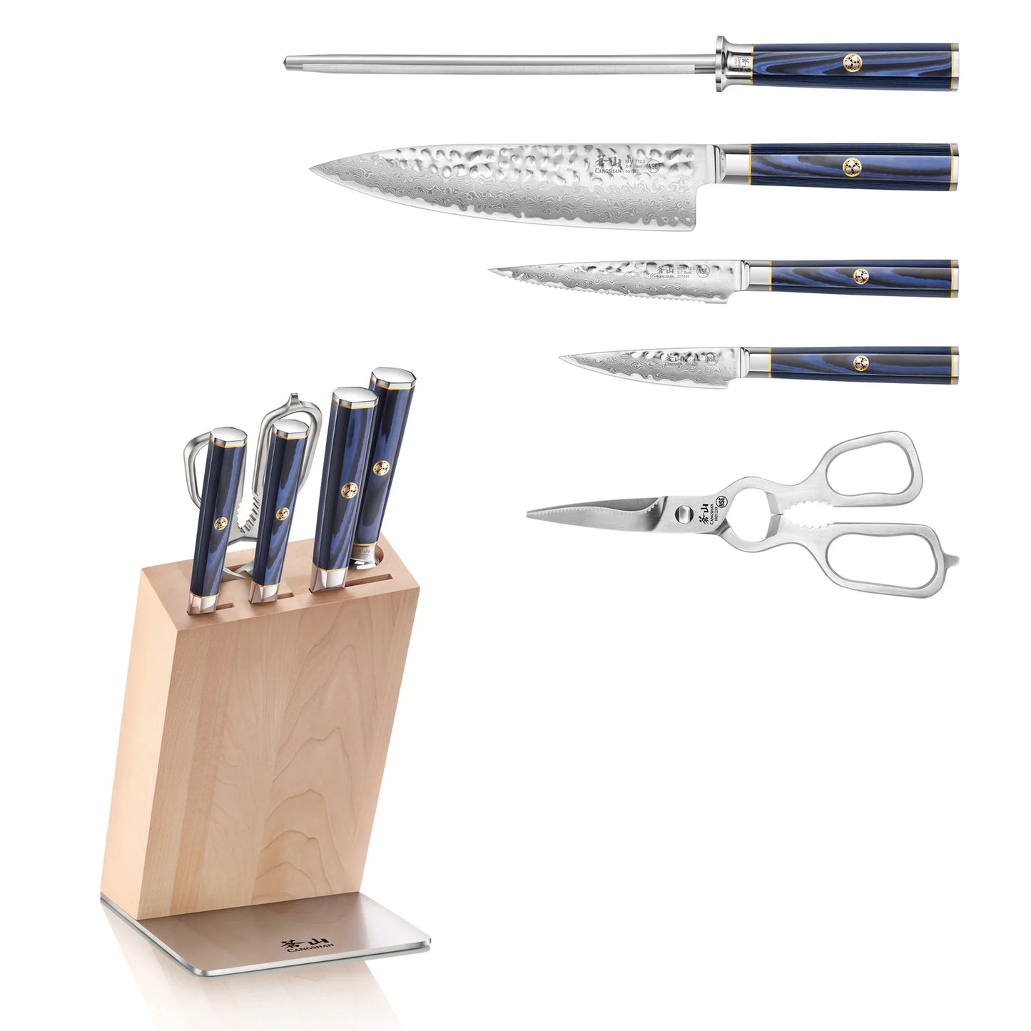 KITA SERIES 6pc HUA Block Set X-7 Damascus Steel
