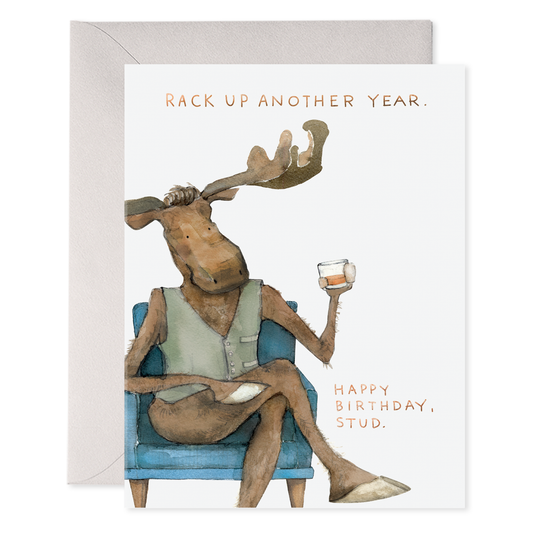 Harvey Moose Esq. | Stud Birthday Greeting Card for a Man