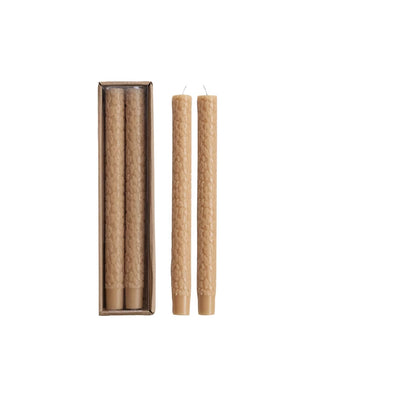 Unscented Animal Print Taper Candles - Tan