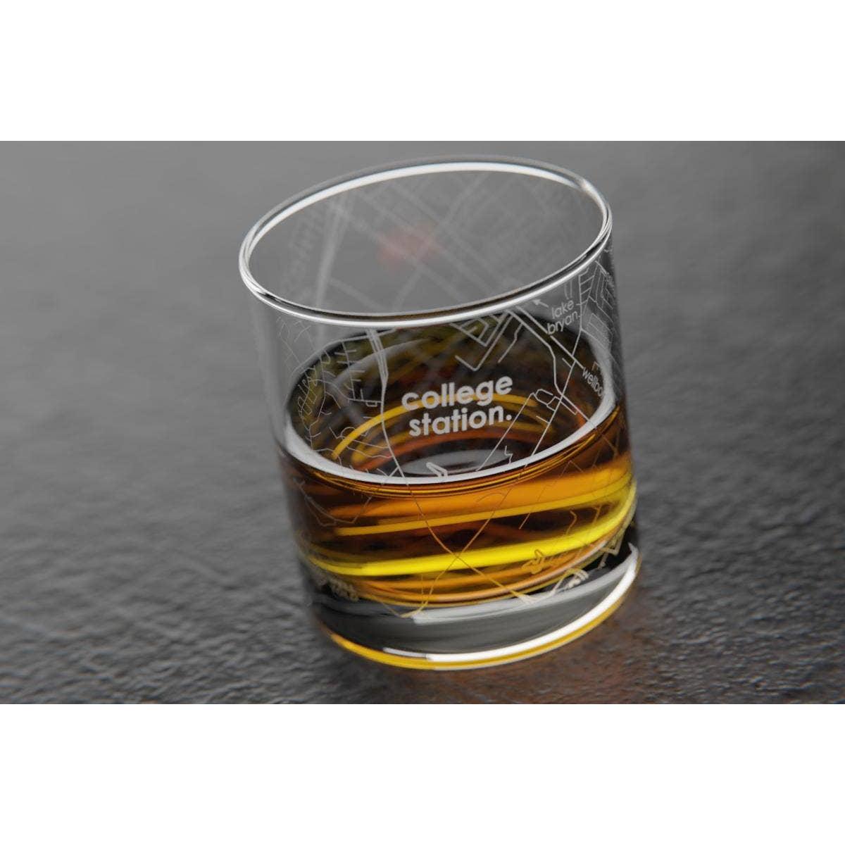 Tallahassee Florida State University College Town Etched Whiskey Rocks Glass - 11 oz