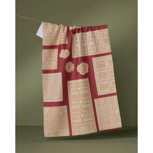 Gingerbread City Tea Towel