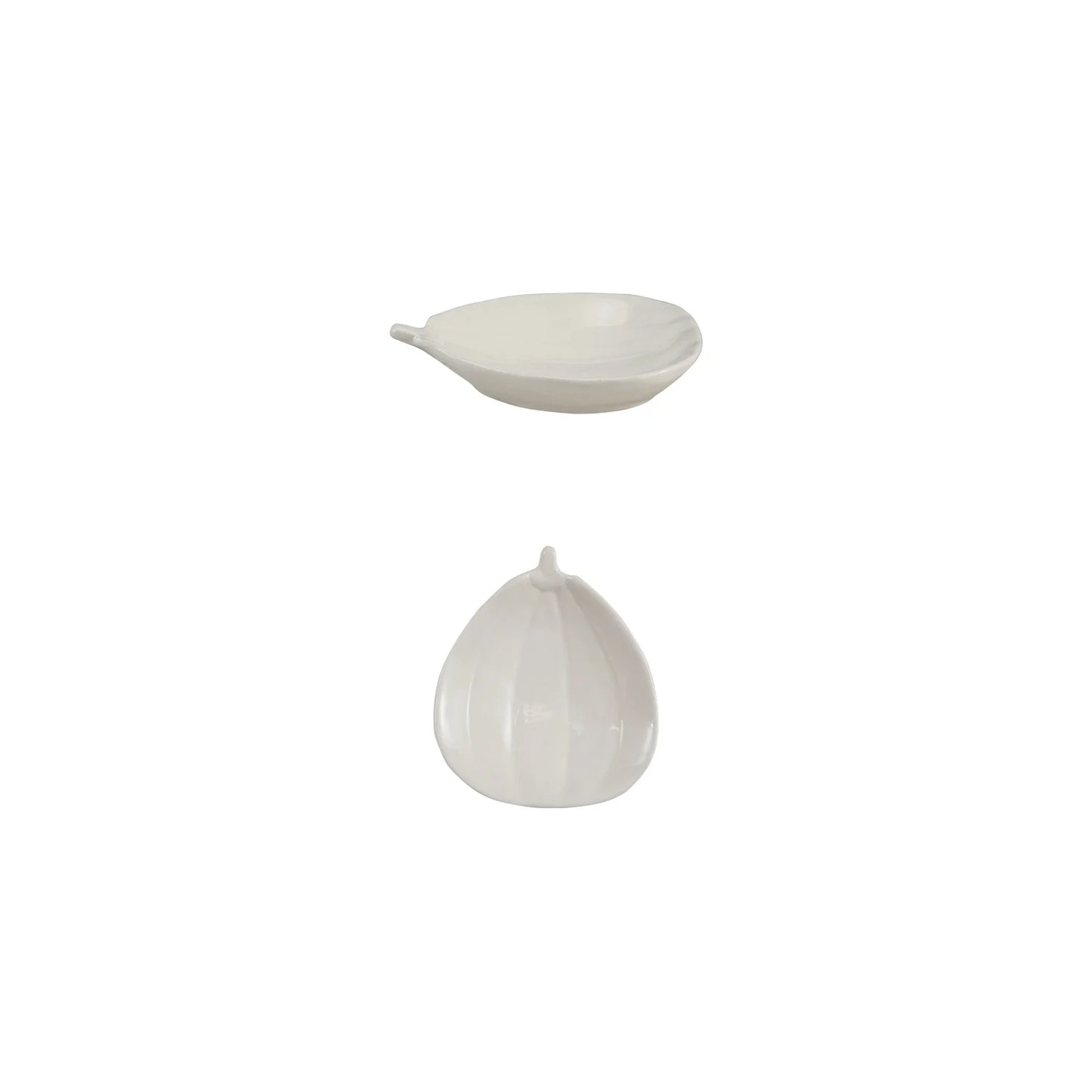 Stoneware Pumpkin Shaped Dish, White