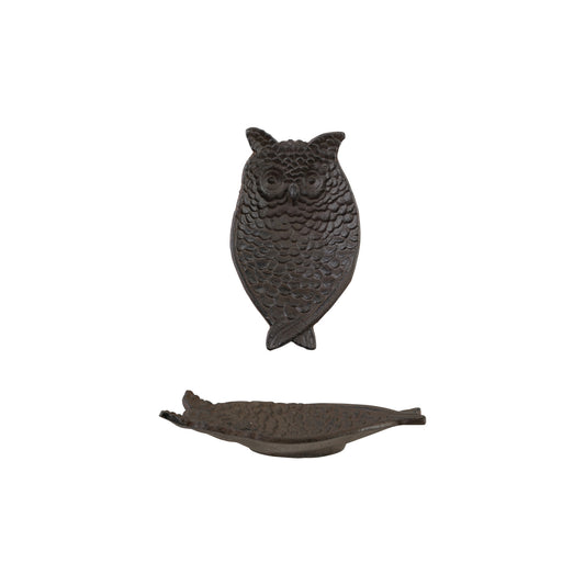 Decorative Cast Iron Owl Shaped Dish
