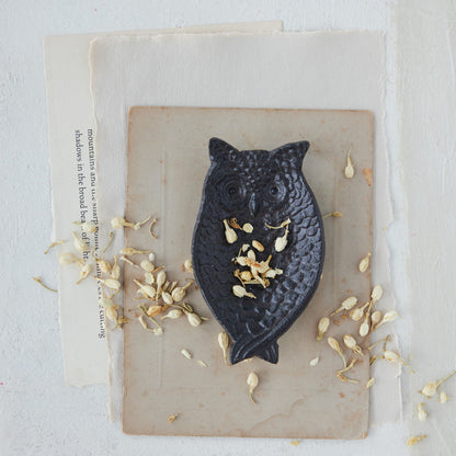 Decorative Cast Iron Owl Shaped Dish