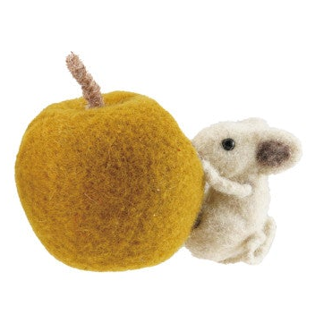 Wool Felt Mouse Eating Fruit, 4 Styles