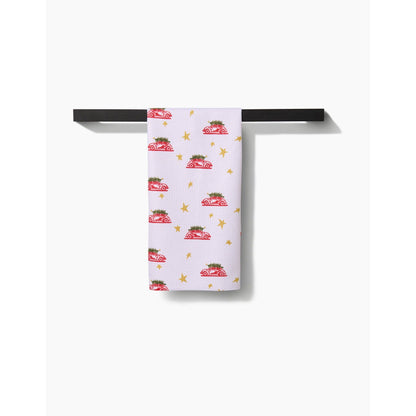 Christmas Bug Geometry Tea Towel