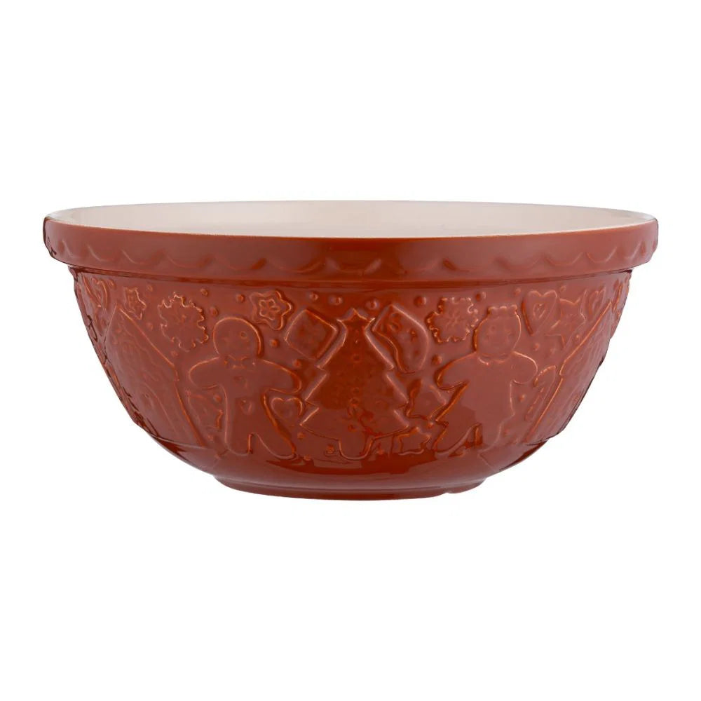Mason Cash Seasonal Gingerbread Lane Size 12 Ginger Mixing Bowl (4.25 Qt)