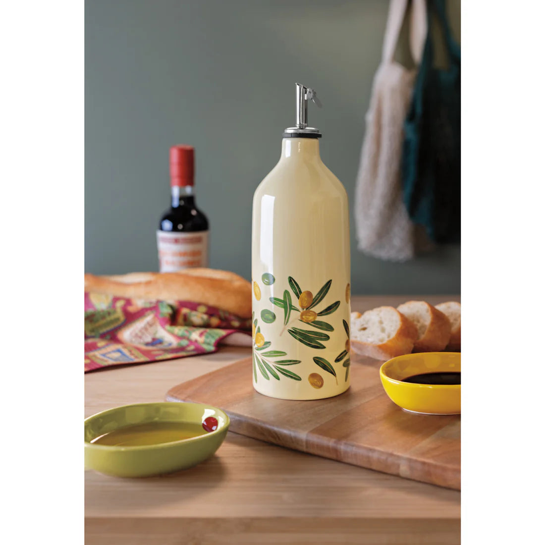 Olive Painted Cream Color Oil Creuset