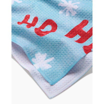 Merry Santa Claus Geometry Tea Towel