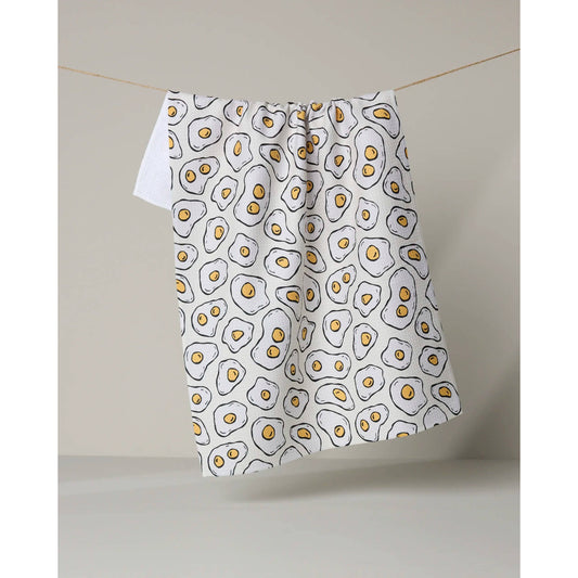 Sunny Side Eggs Geometry Tea Towel