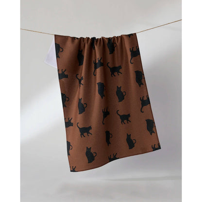 Witch's Cat Geometry Tea Towel