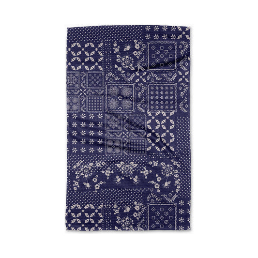 Blossoming Bandanna Blue Tea Towel