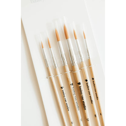 Round Tip Watercolor Brush Set -- 6 piece