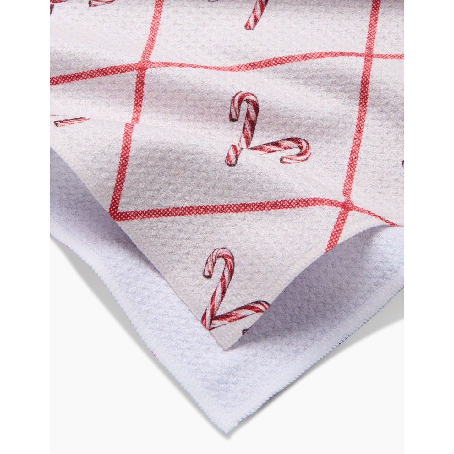 Festive Candy Canes Geometry Tea Towel