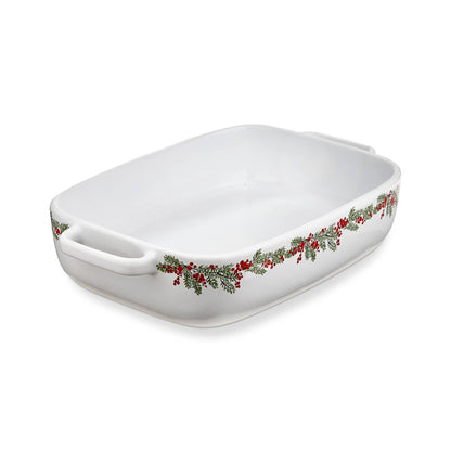 Farmhouse Rectangular Baker Multi Stoneware Christmas