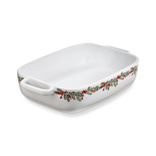 Farmhouse Rectangular Baker Multi Stoneware Christmas