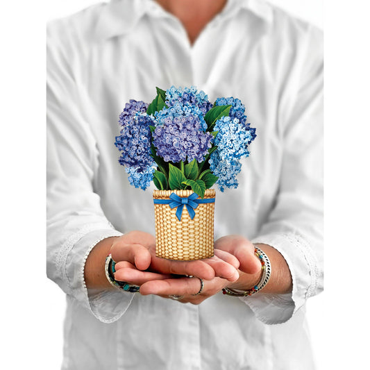 Nantucket Hydrangeas Mini Pop Up Greeting Card