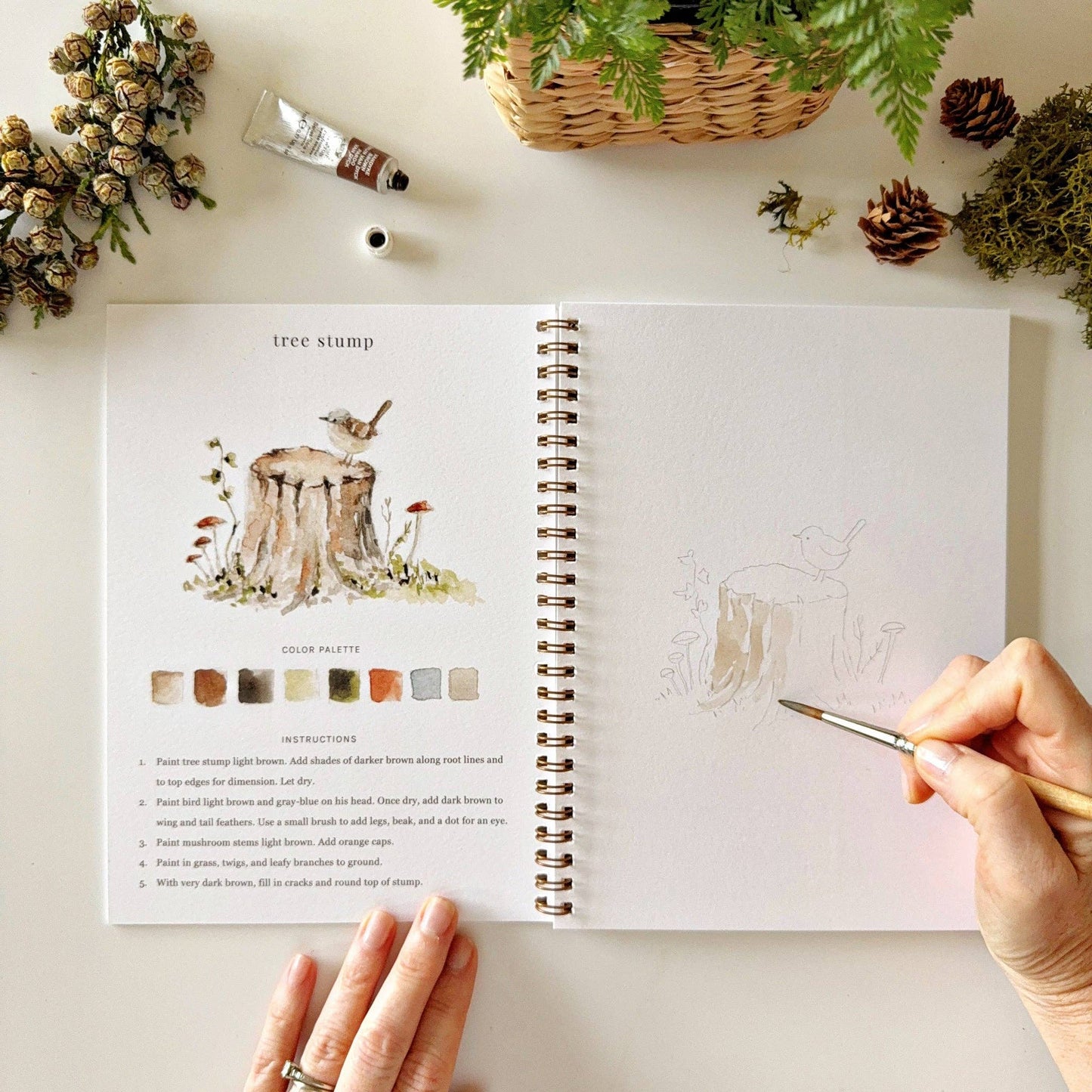 Woodland watercolor workbook