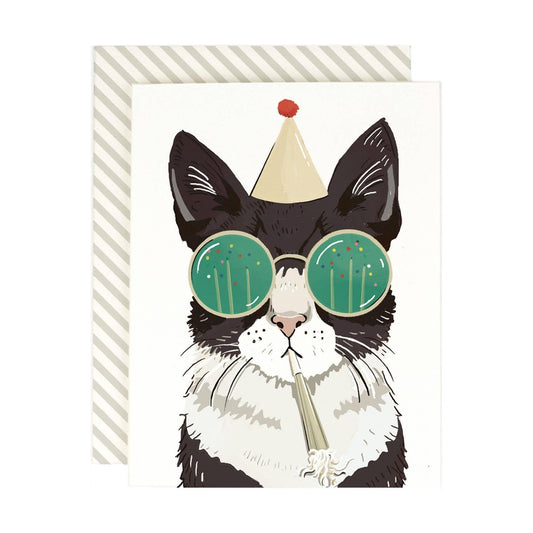 Birthday Party Cat Greeting Card