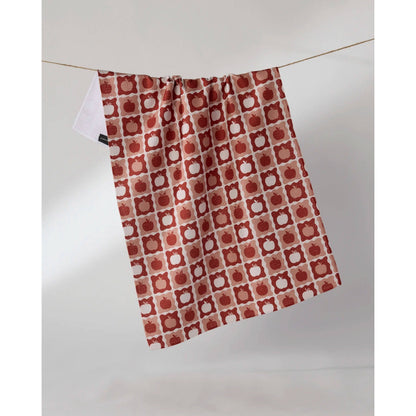 Apple Quilt Geometry Tea Towel