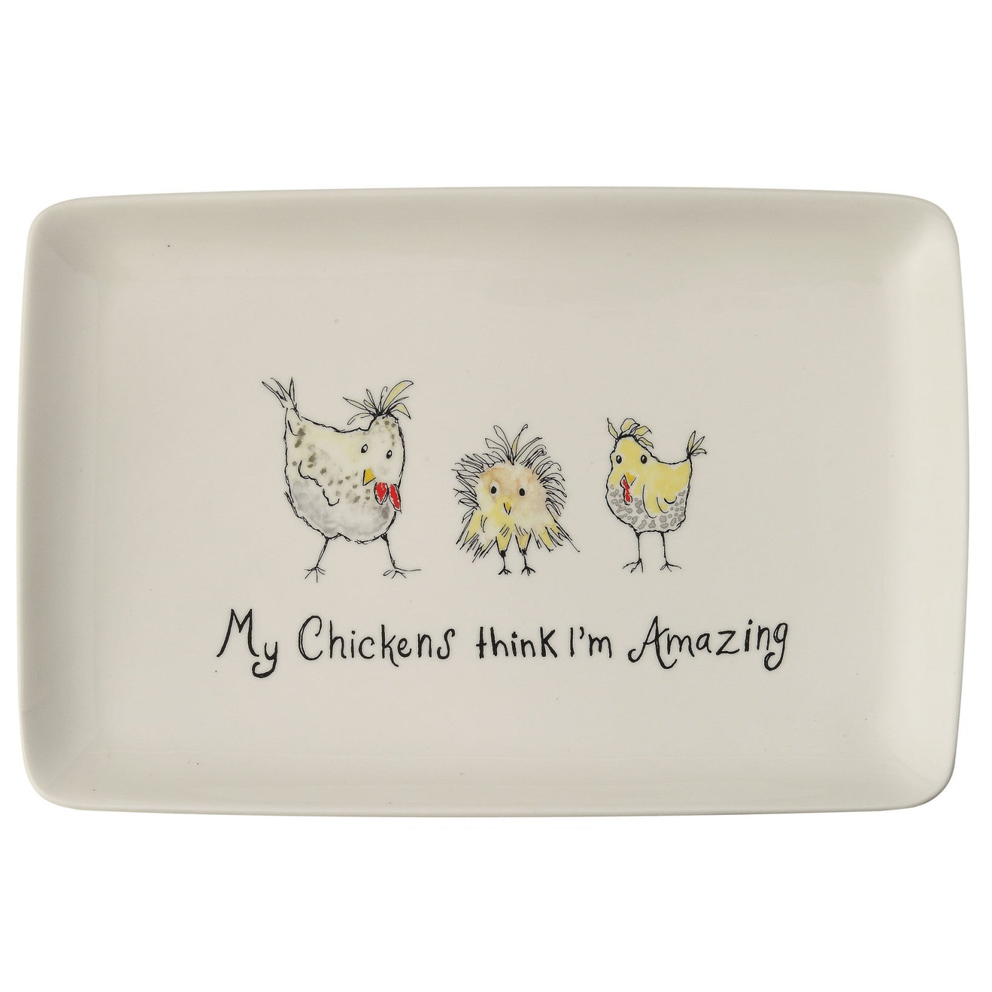 Platter with Chickens and Saying, 2 Styles