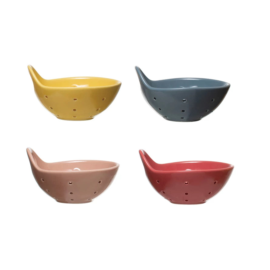 Stoneware Berry Bowl with Handle, 4 Colors Bowls Browns Kitchen